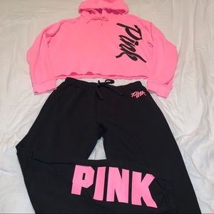 VS PINK cropped hoodie + sweats